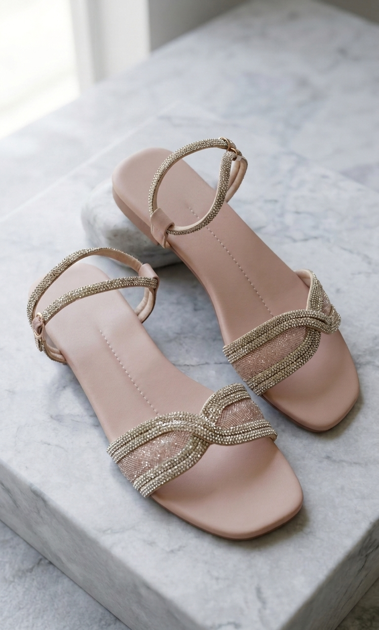 Walkzy Crystal Bow Flat Slide — Warm, Earthy, and Endlessly Wearable!