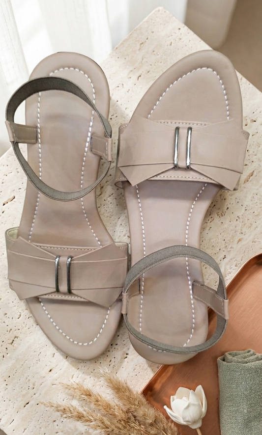 Walkzy Bow Knot Elastic Strap Sandal — Modern Comfort Meets Timeless Style!