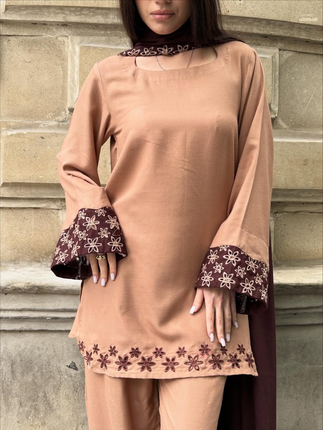 Aab-e-Sukoon – Elegant Summer 3PC Kurti Set | Soft & Breathable Cotton