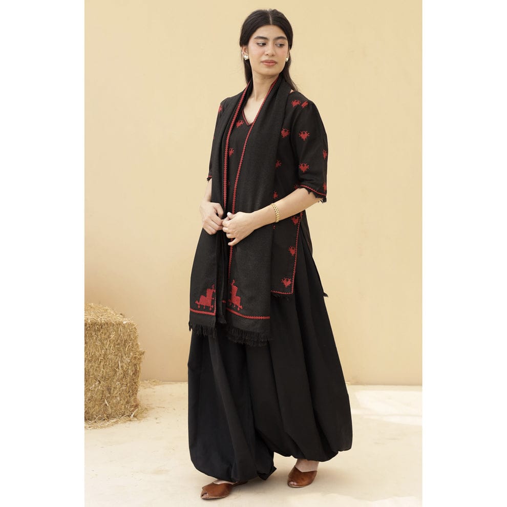 🖤 Zohra Noir – 2 Piece Kurti Set